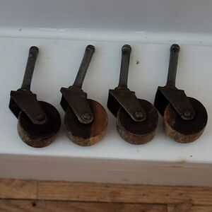 Vintage Wooden and Metal Furniture Casters